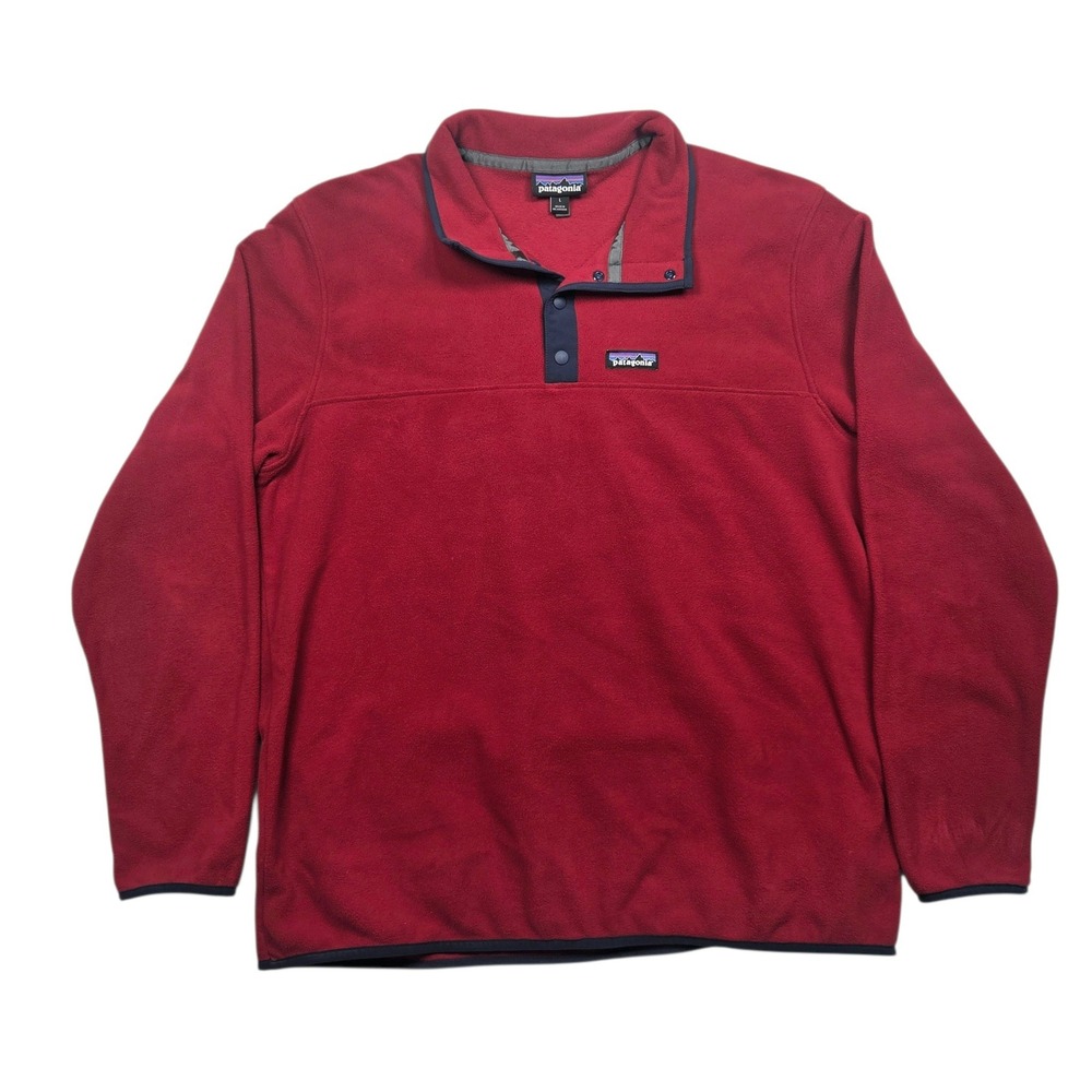 Patagonia Micro D Snap-T Pullover Mens Large Red Fleece 26165 FA19 Sweater